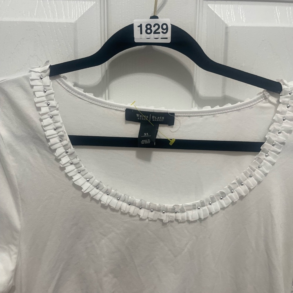 White House Black Market White Short Sleeve Top - Picture 12 of 14